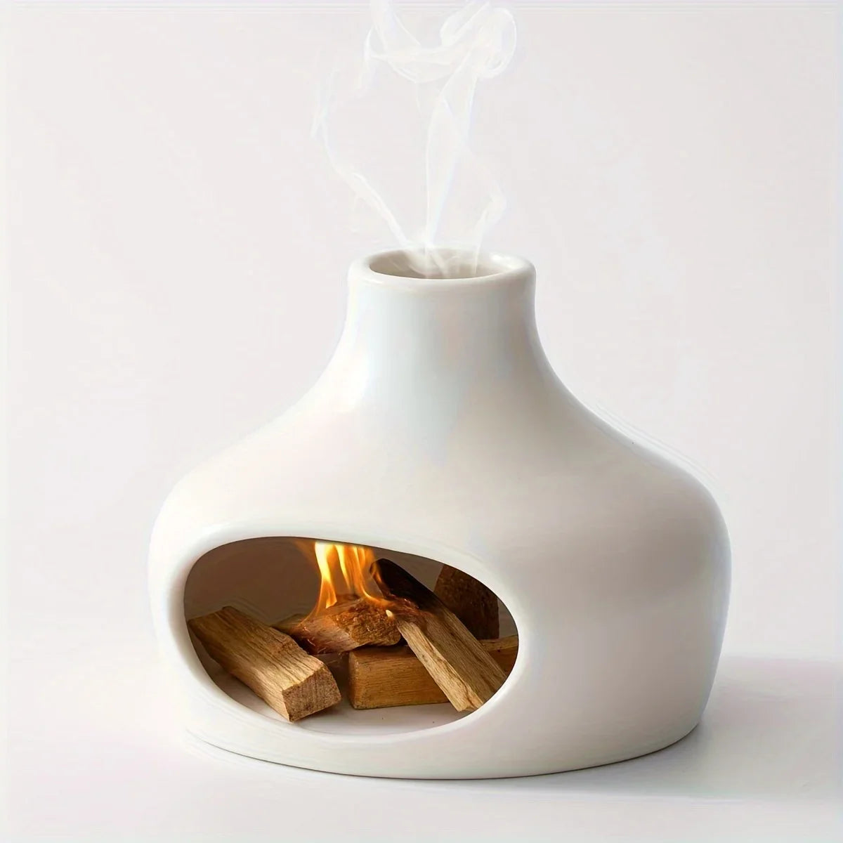 Ceramic Palo Santo & Sage Burner with Chimney Meditation & Yoga Decor