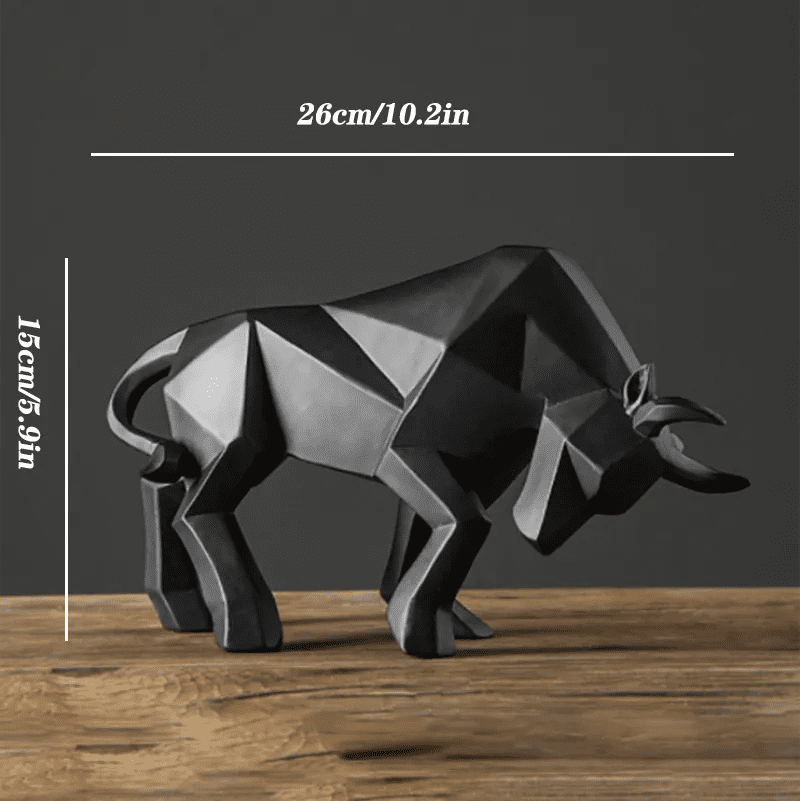 Resin Wall Street Bull Statue Bison Sculpture Decoration Abstract Animal Figurine