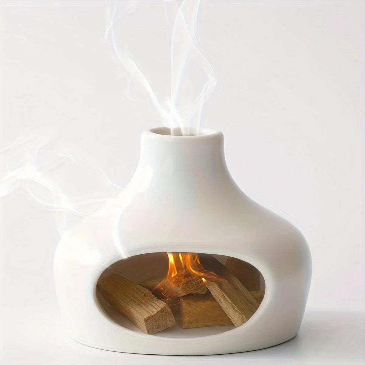 Ceramic Palo Santo & Sage Burner with Chimney Meditation & Yoga Decor