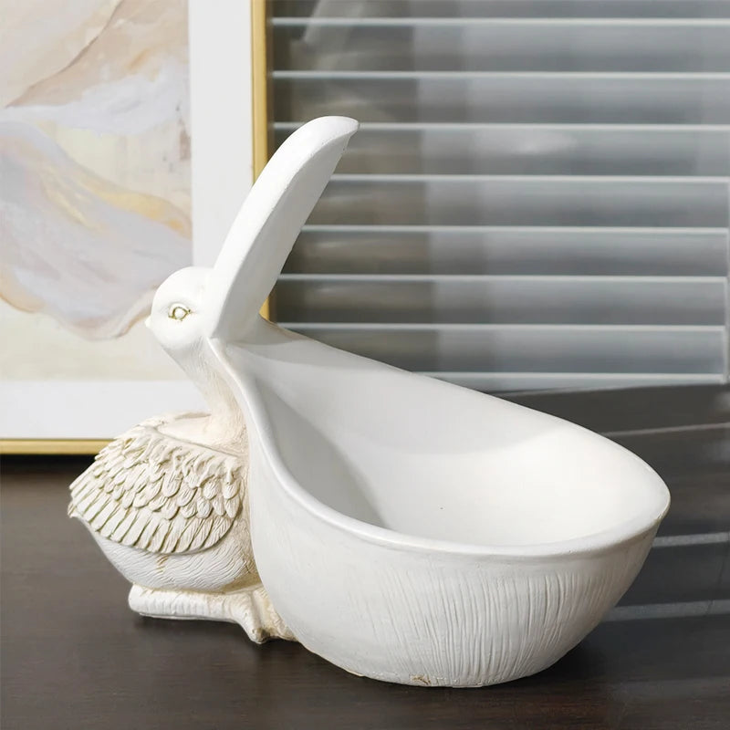 Big Beak Bird Storage Statue Creative Resin Desk Organizer & Home Decor