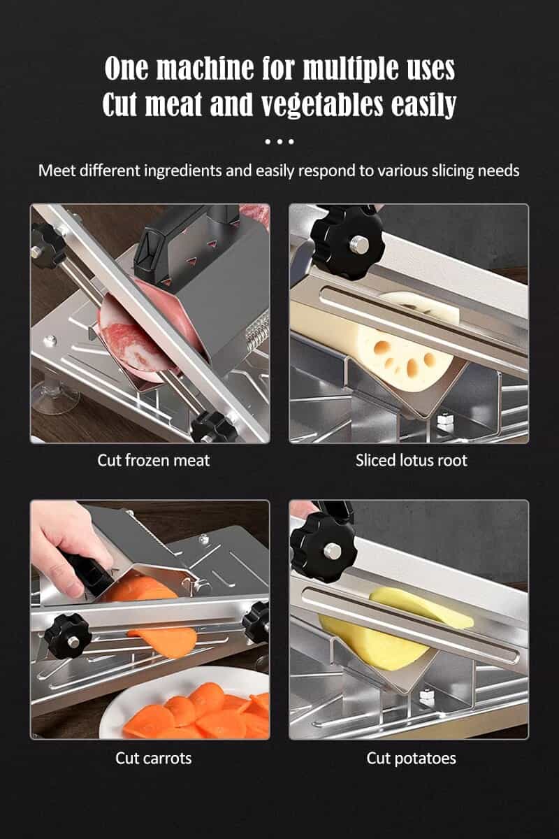 Stainless Steel Manual Frozen Meat Universal Food Slicer