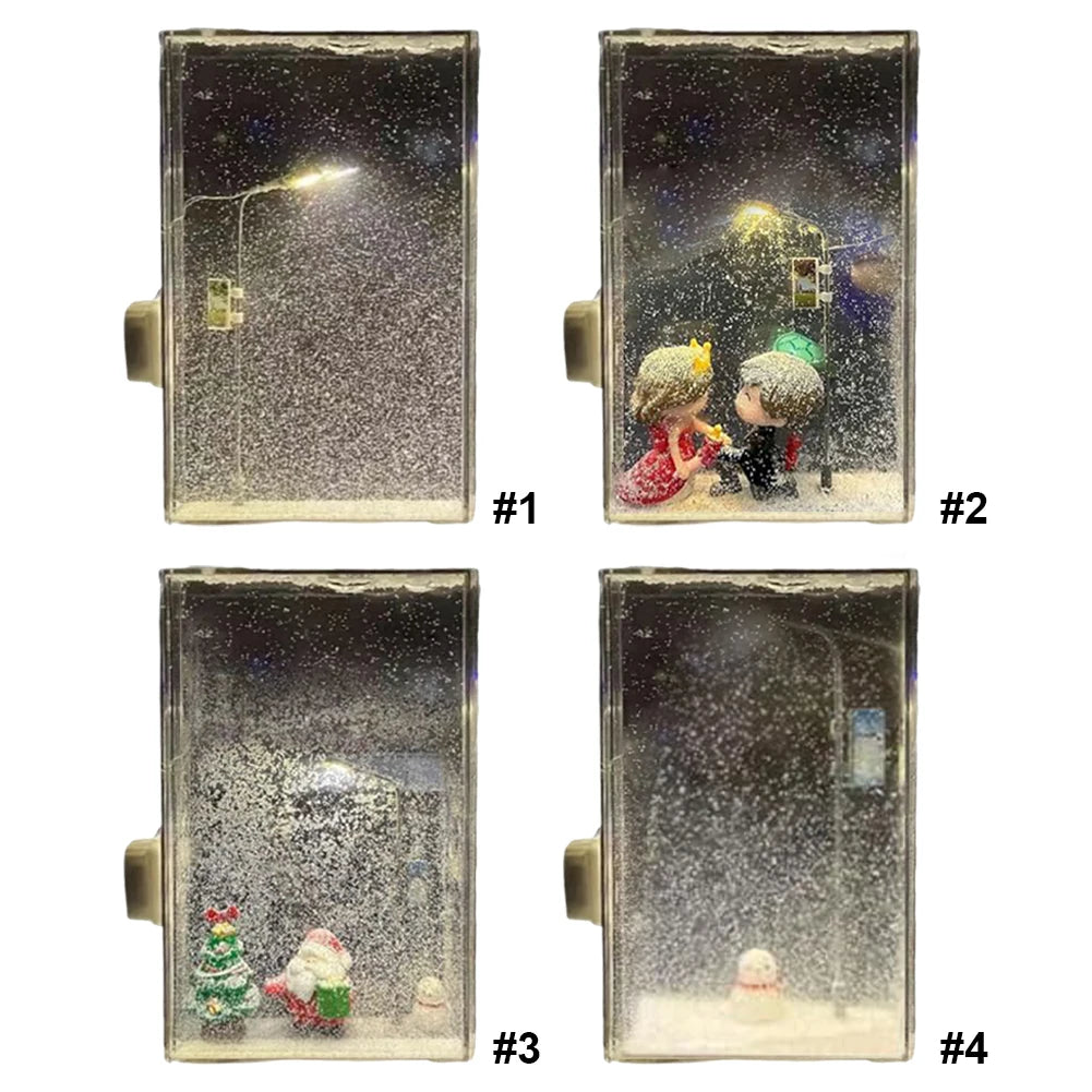 DIY Snowy Night Street Light Kit Flowing Sand Snowflake Night Light