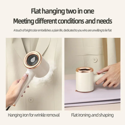 2-in-1 Handheld Steam Iron – Rotary Dry & Wet Hanging Garment Steamer