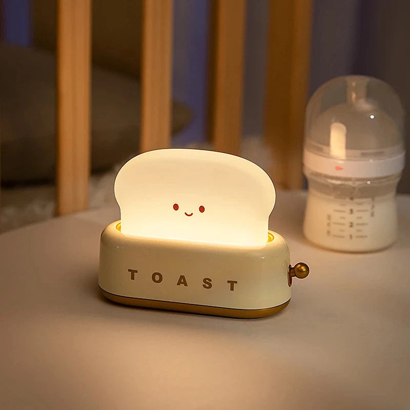 Creative Bread Toast Nightlight Rechargeable Toaster LED Lamp & Decor