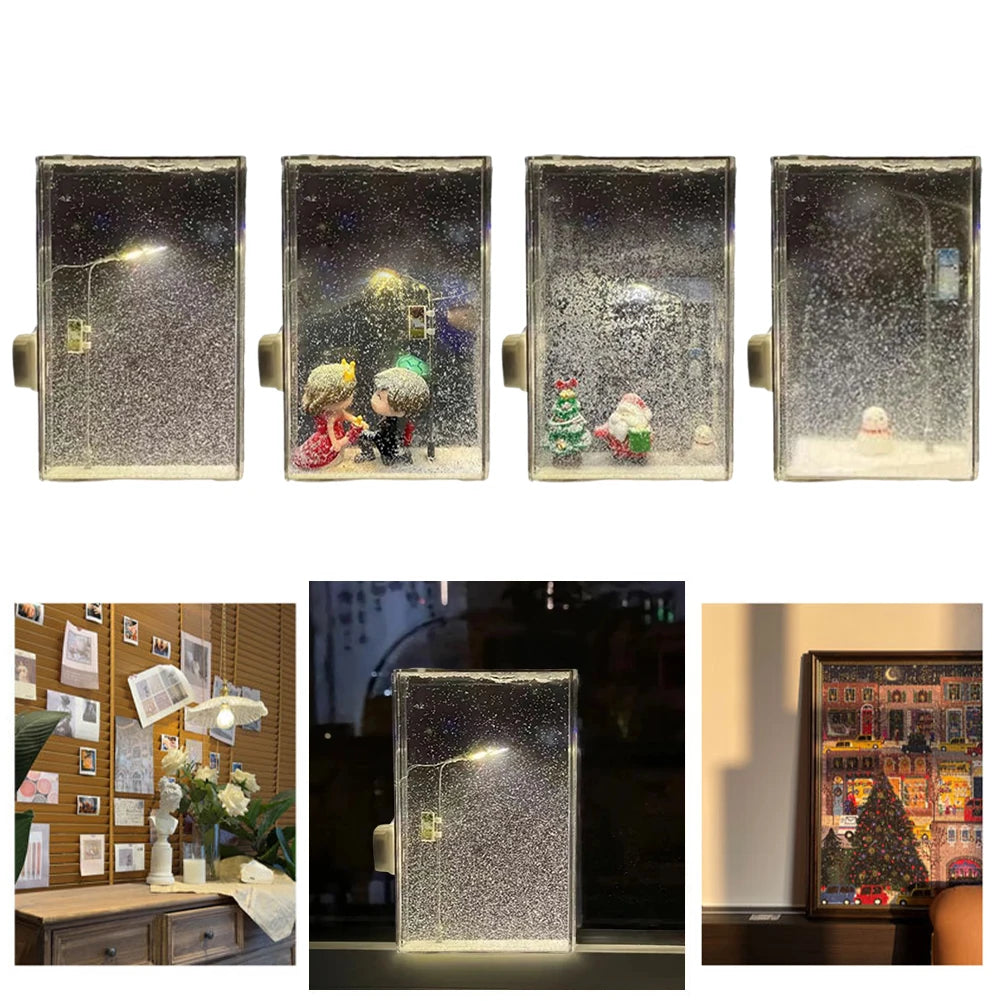 DIY Snowy Night Street Light Kit Flowing Sand Snowflake Night Light