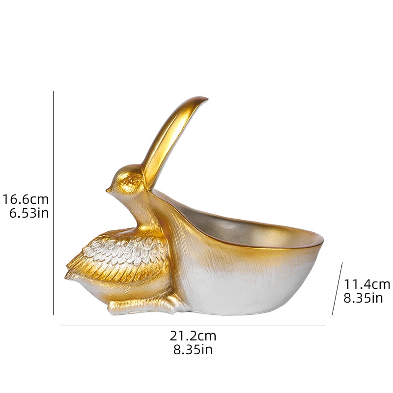 Big Beak Bird Storage Statue Creative Resin Desk Organizer & Home Decor