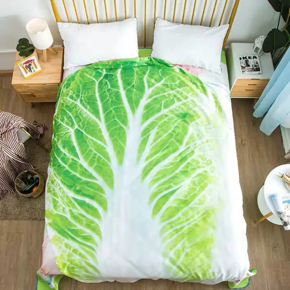 Cabbage Leaf Flannel Blanket Soft Double-Sided Creative Sofa Throw - 100 x 100 cm