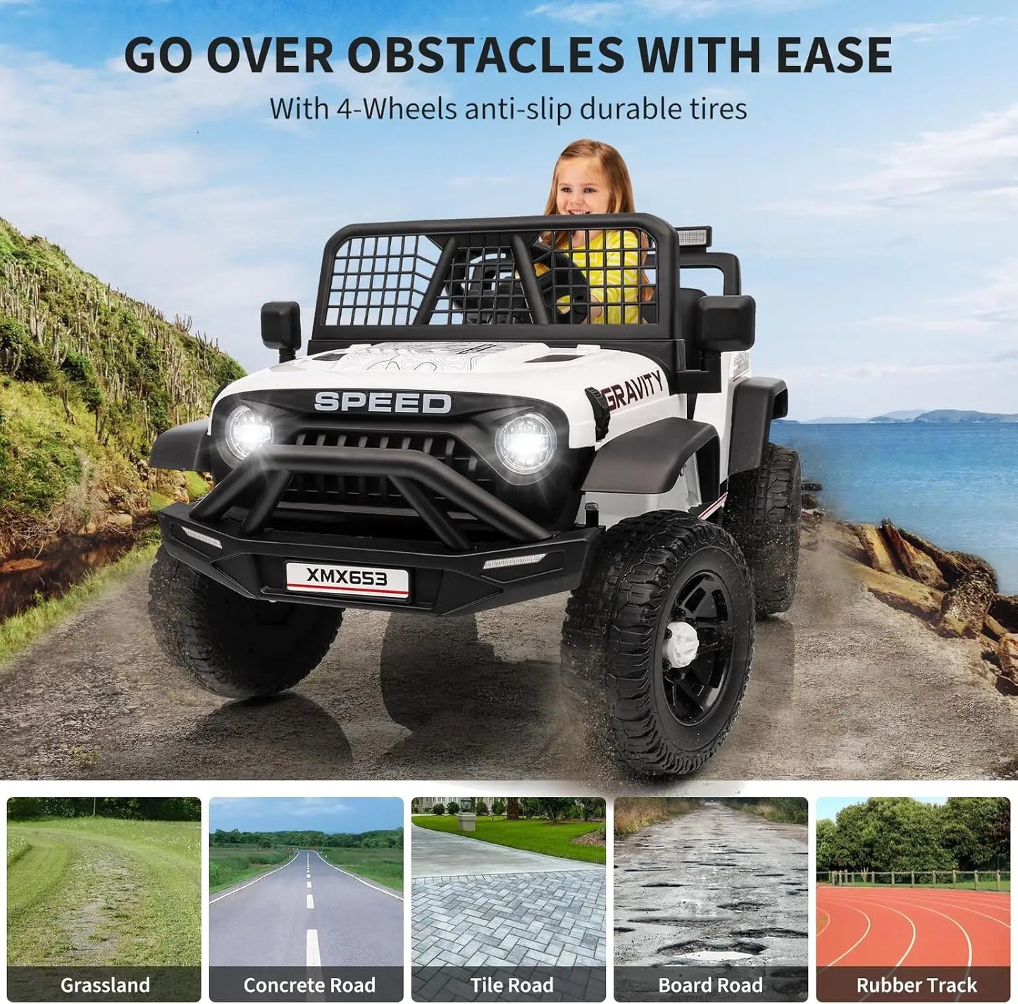 12V Kids' Ride-On Truck Electric Vehicle with Remote Control & LED Lights