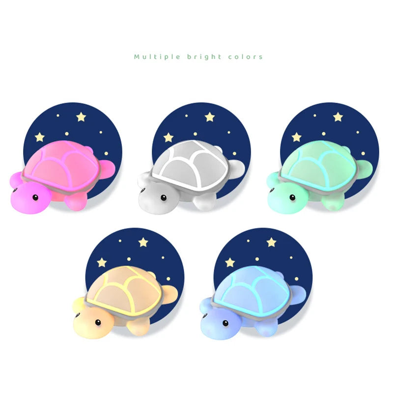 Cute Turtle Silicone Night Light Touch Control RGB & Warm White LED Lamp