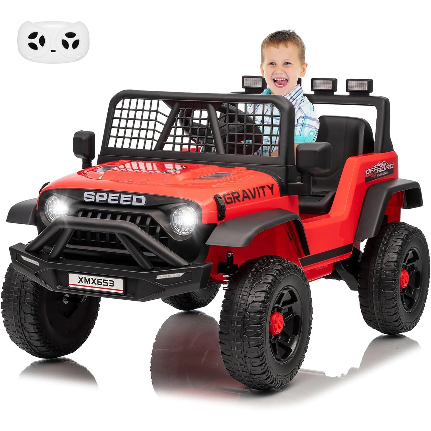 12V Kids' Ride-On Truck Electric Vehicle with Remote Control & LED Lights