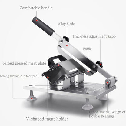 Stainless Steel Manual Frozen Meat Universal Food Slicer