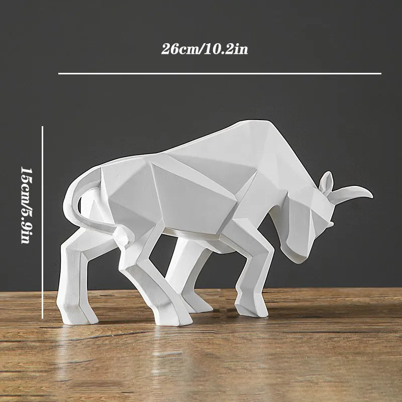 Resin Wall Street Bull Statue Bison Sculpture Decoration Abstract Animal Figurine
