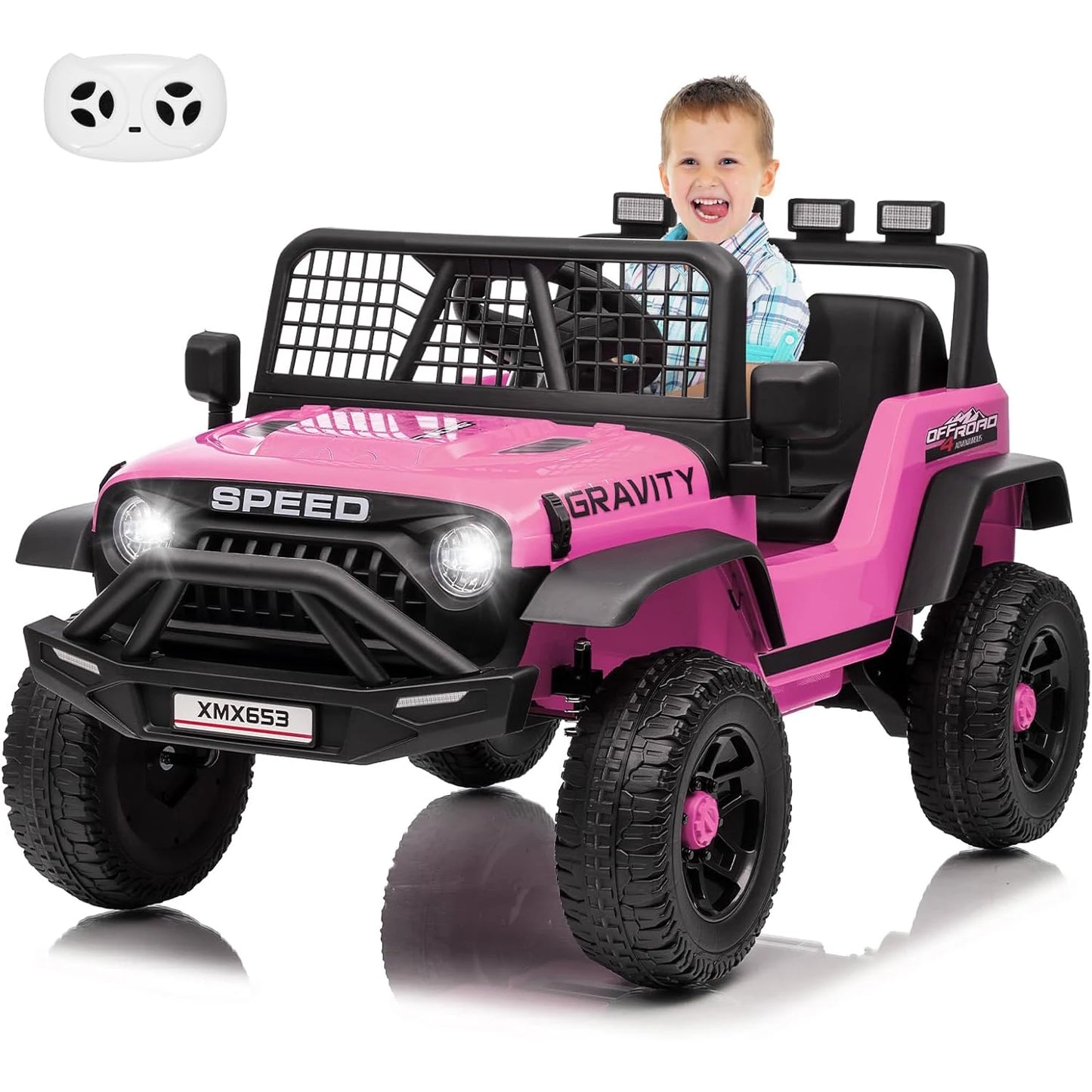12V Kids' Ride-On Truck Electric Vehicle with Remote Control & LED Lights