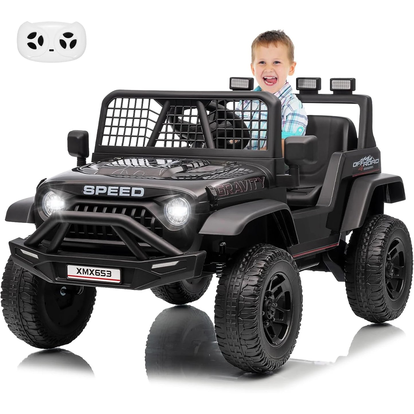 12V Kids' Ride-On Truck Electric Vehicle with Remote Control & LED Lights