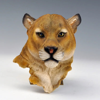 Scandinavian Style lion Head Wall Sculpture Lifelike Resin Wall Decor