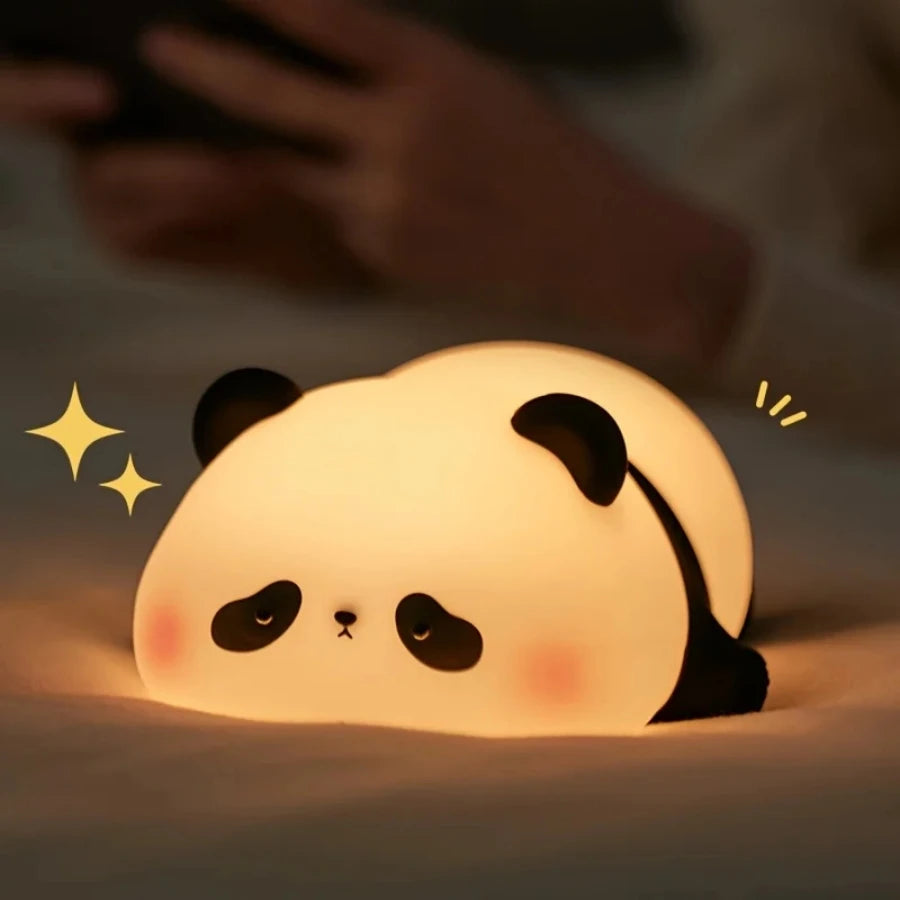 Cute Panda Silicone LED Night Light Touch Sensor Dimmable Nursery Lamp