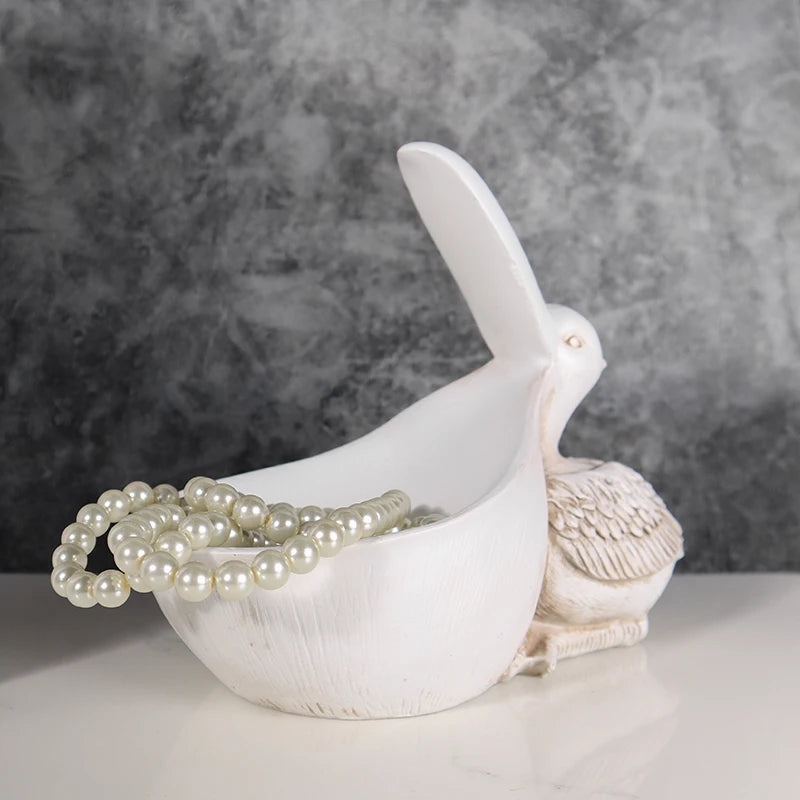 Big Beak Bird Storage Statue Creative Resin Desk Organizer & Home Decor