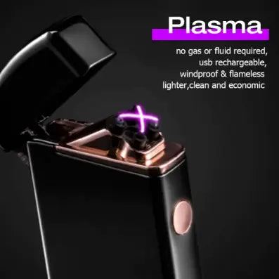 USB plasma electric lighter showing arc ignition – flameless technology