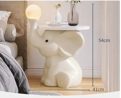 Elephant Side Table Lamp – Decorative Resin Accent Table