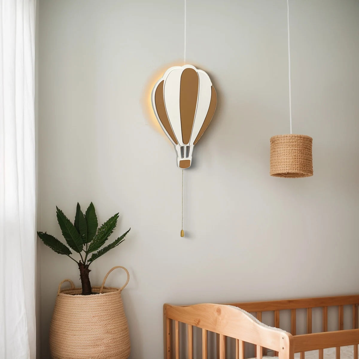 Floating Cloud Wall Lamp Wooden Battery-Operated Nursery Night Light