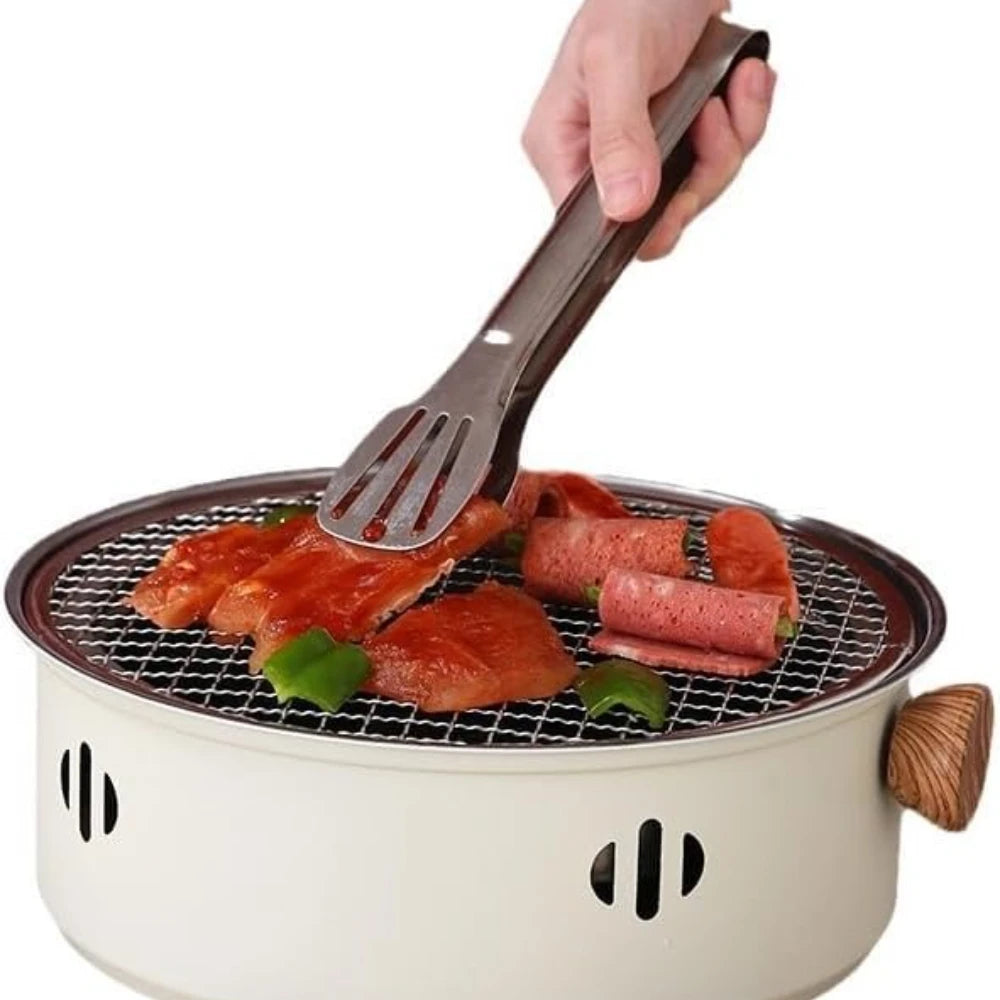 28cm Korean Charcoal BBQ Grill Stainless Steel Portable Camping Tea Stove