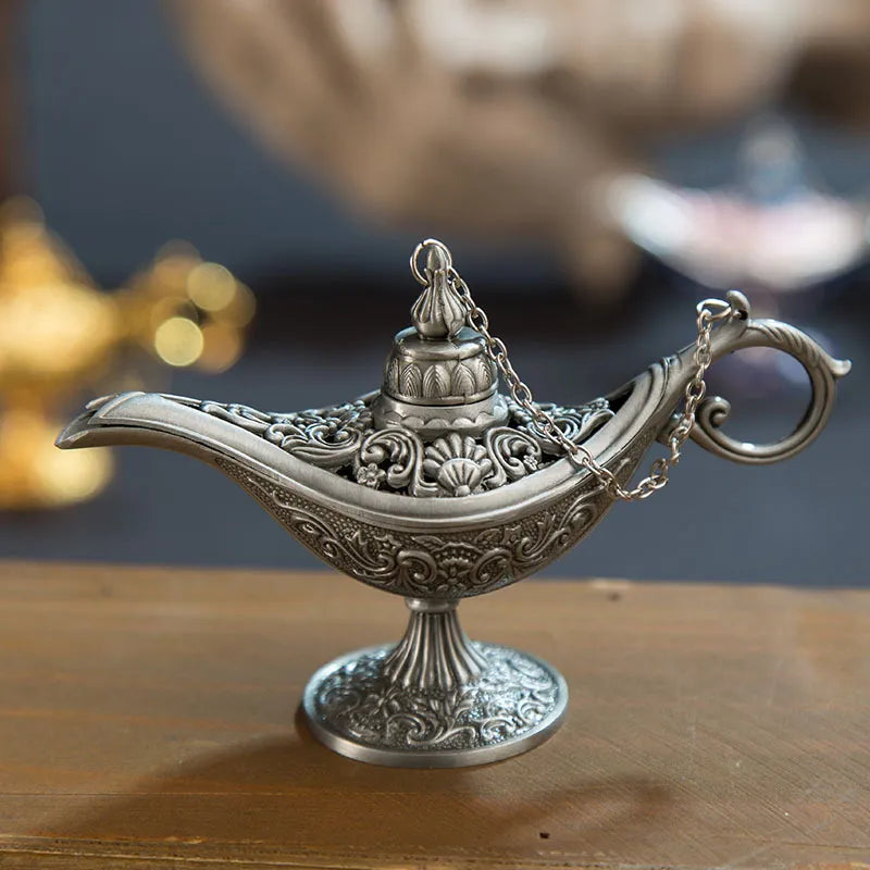 Classic Rare Hollow Legend Aladdin Magic Genie Lamps Incense Burners Retro
