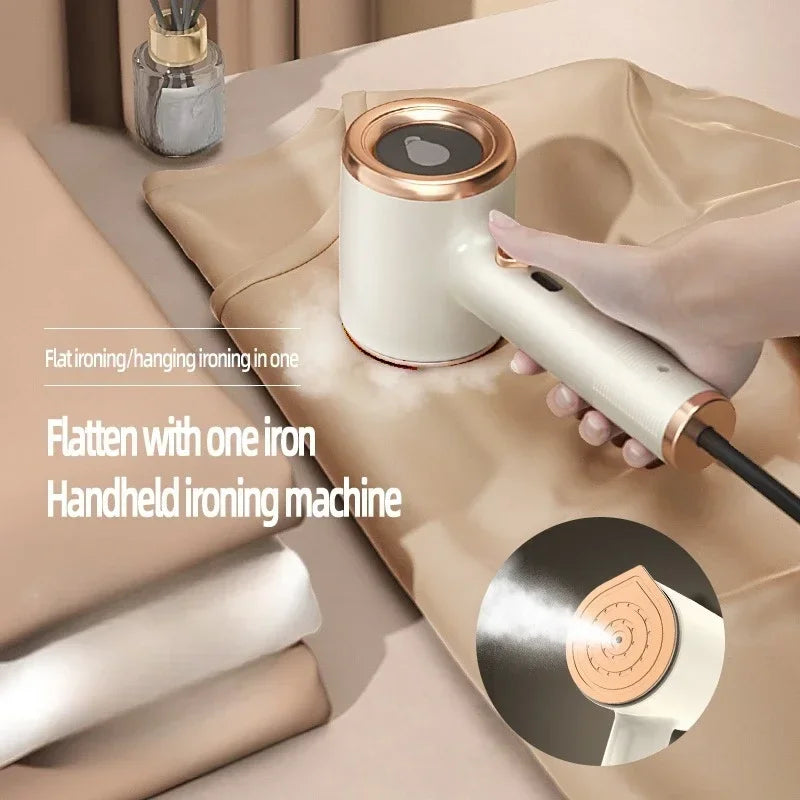 2-in-1 Handheld Steam Iron – Rotary Dry & Wet Hanging Garment Steamer