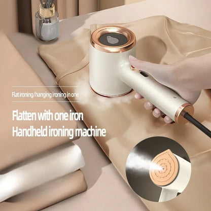 2-in-1 Handheld Steam Iron – Rotary Dry & Wet Hanging Garment Steamer
