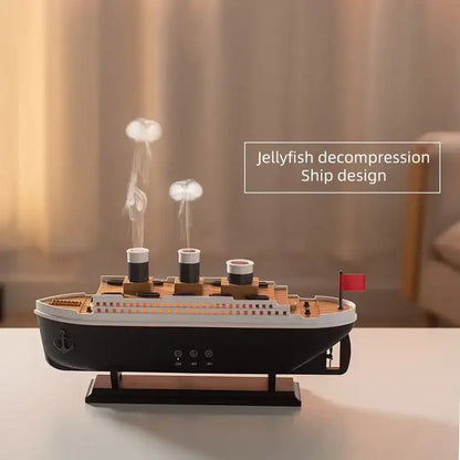 Model  Ship-shaped humidifier with jellyfish decompression design on a table