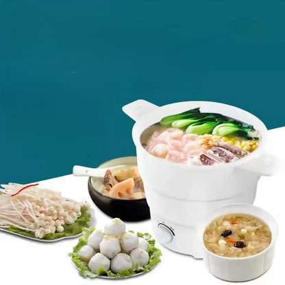 Foldable Silicone Electric Hot Pot 1.2L Portable Travel Multi-Cooker - US