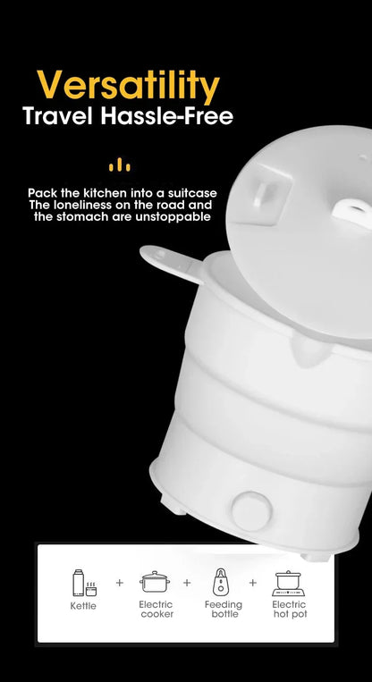 Foldable Silicone Electric Hot Pot 1.2L Portable Travel Multi-Cooker - US