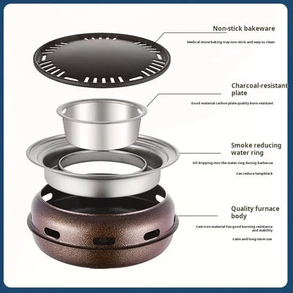 Smokeless Charcoal BBQ Grill – Stainless Steel Indoor Outdoor Stove