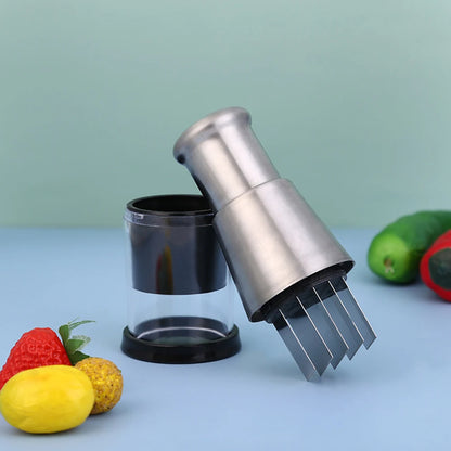 Stainless Steel Manual Garlic Chopper Multi-Purpose Press Food Processor