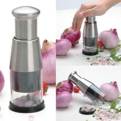 Stainless Steel Manual Garlic Chopper Multi-Purpose Press Food Processor