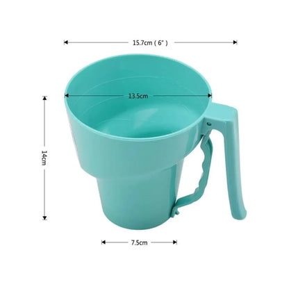 Ultra Flour Sifter – Fine Mesh, Squeeze Handle, Teal & Pink