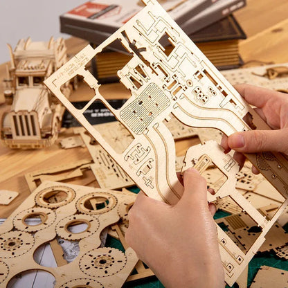 3D Wooden Vehicle Puzzle Kits Prime Steam Express & Grand Prix Car Models - Prime Steam Express