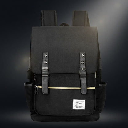 Vintage Laptop Backpack – College School Bag with USB Port