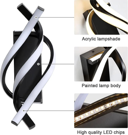 Wall-mounted light fixture with acrylic lampshade, painted lamp body, and high-quality LED chips.
