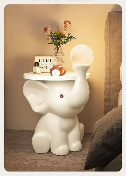 Elephant Side Table Lamp – Decorative Resin Accent Table