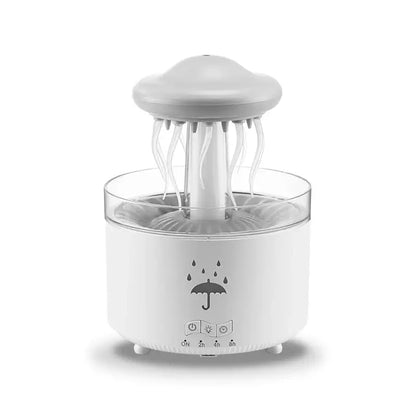 White humidifier with cloud-shaped top on a white background