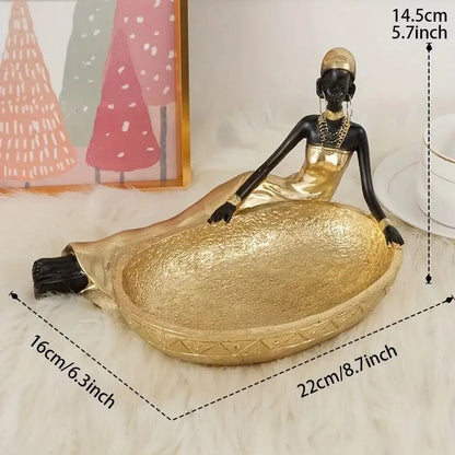 Artisan-Inspired Woman Sculpture Tray – Decorative Resin Organizer - Style 1