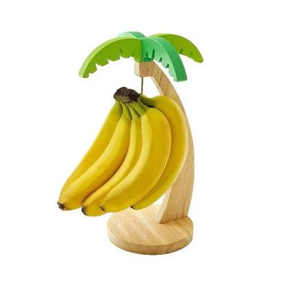 Wooden Banana Hanging Rack – Decorative Leaf Fruit Storage Stand