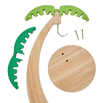 Wooden Banana Hanging Rack – Decorative Leaf Fruit Storage Stand
