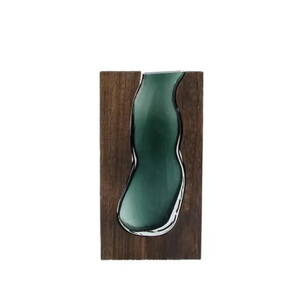 Creative Wooden Frame Glass Vase – Modern Hydroponic Flower Holder Decor - Style A- Large