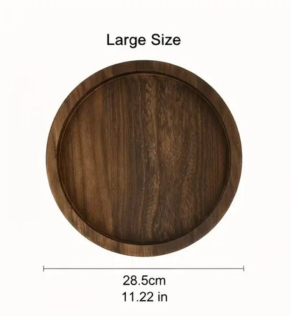 Wooden tray with dimensions labeled on a white background