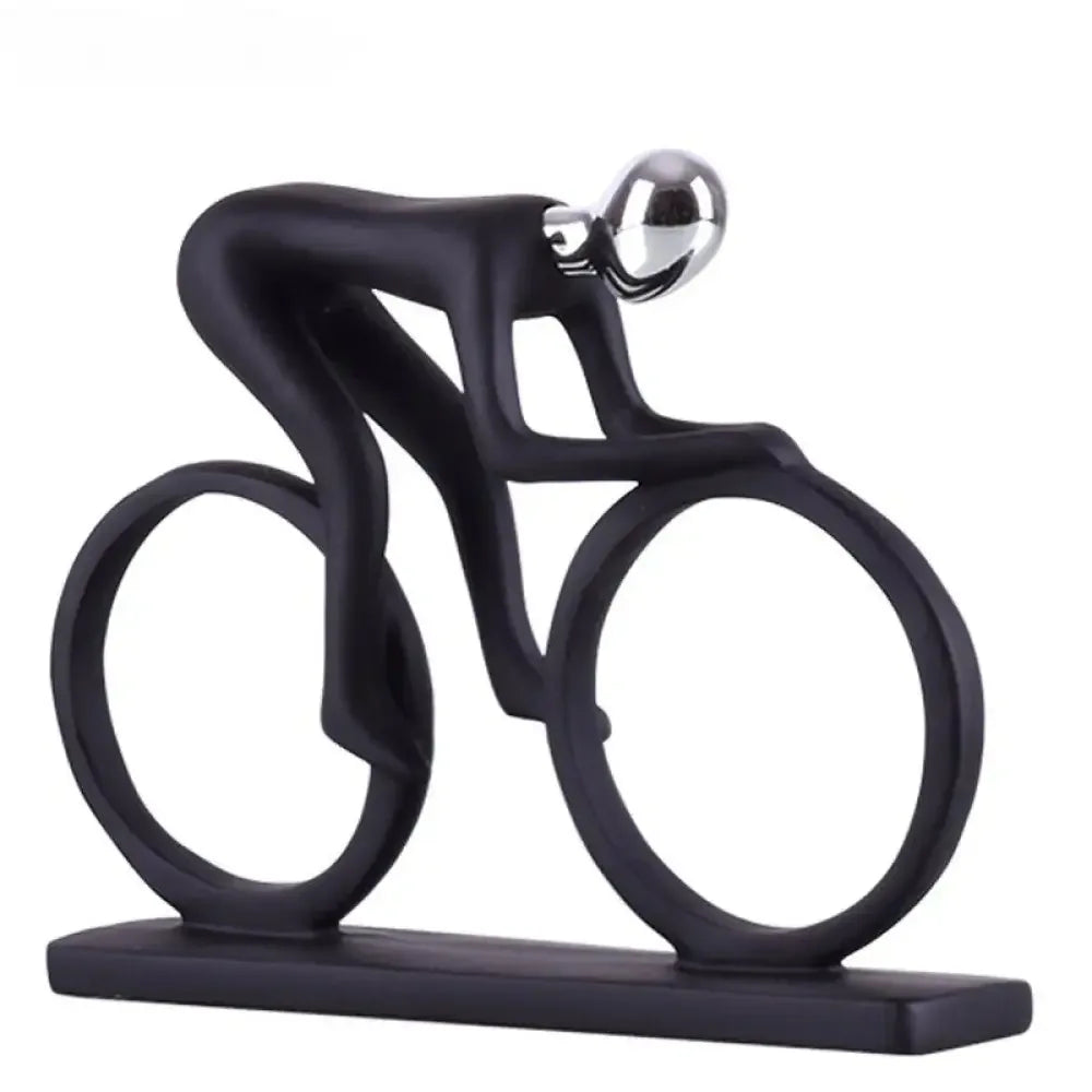 Abstract Resin Bicycle Cyclist Statue Bicycle Rider Statue Bike Racer Rider Figurine - Gold