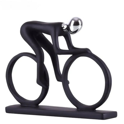 Abstract Resin Bicycle Cyclist Statue Bicycle Rider Statue Bike Racer Rider Figurine - Gold