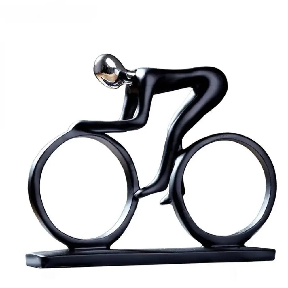 Abstract Resin Bicycle Cyclist Statue Bicycle Rider Statue Bike Racer Rider Figurine - Gold