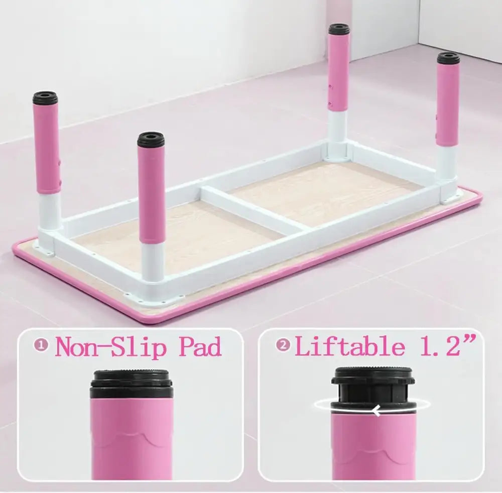 Adjustable Kids Table & 6 Chairs Set Graffiti Desktop Arts & Crafts Table