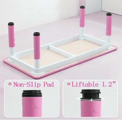 Adjustable Kids Table & 6 Chairs Set Graffiti Desktop Arts & Crafts Table - Pink